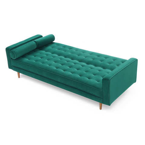 Sofa Bed 3 Seater Button Tufted Lounge Set For Living Room Couch In Velvet Green Colour Sofa Beds