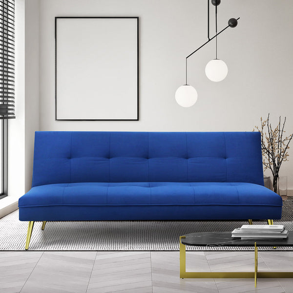 Levede Sofa Bed Convertible Velvet 3 Seater Sofa Beds