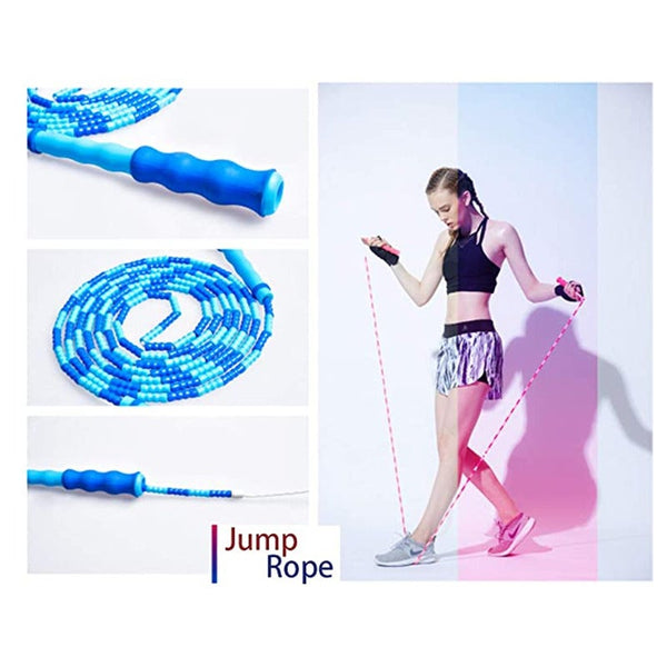 Soft Beaded Jump Rope Tangle Free Segmented Fitness Skipping For Men Women Kids Keeping Workout Weight Loss 2Pack Skip Jump Ropes