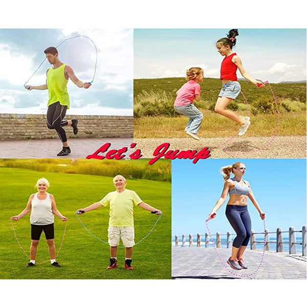 Soft Beaded Jump Rope Tangle Free Segmented Fitness Skipping For Men Women Kids Keeping Workout Weight Loss 2Pack Skip Jump Ropes