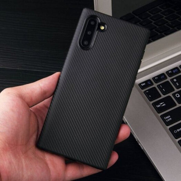 Soft Carbon Fiber Phone Case For Samsung Note 10 Black
