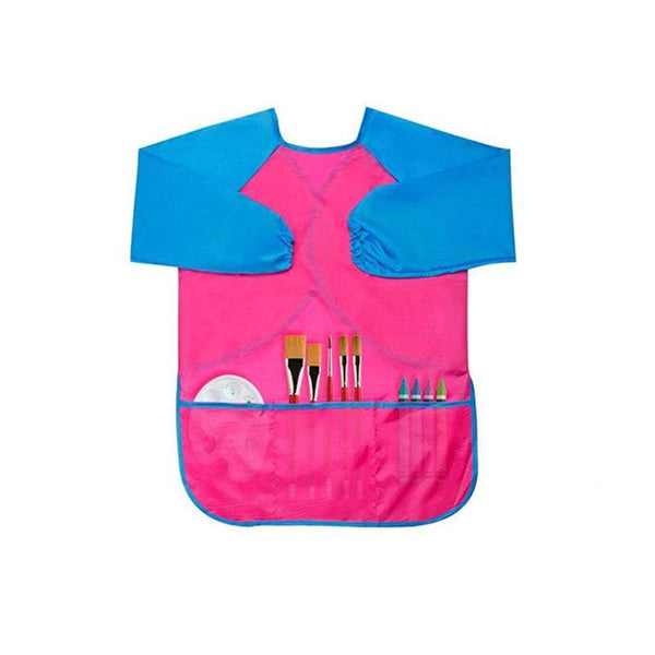 Long Sleeve Smock Children Waterproof Painting Apron With 3 Pockets Smocks Shirts