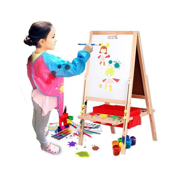 Long Sleeve Smock Children Waterproof Painting Apron With 3 Pockets Smocks Shirts