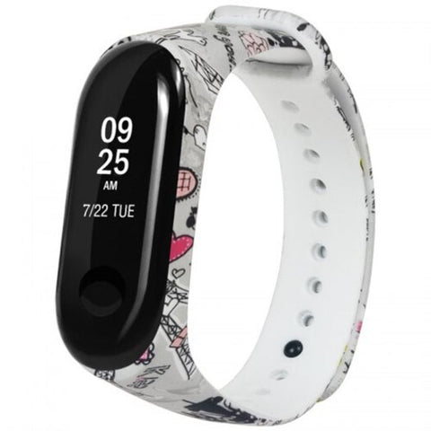Soft Painting Replacement Wristband Watch Strap For Xiaomi Mi Band 3 White