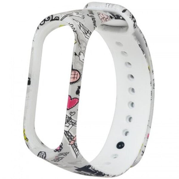 Soft Painting Replacement Wristband Watch Strap For Xiaomi Mi Band 3 White