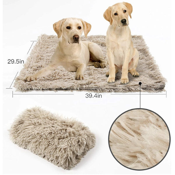 100X75cm Pet Mat Soft Fluffy Warm Fleece Blanket Green Dog Blankets