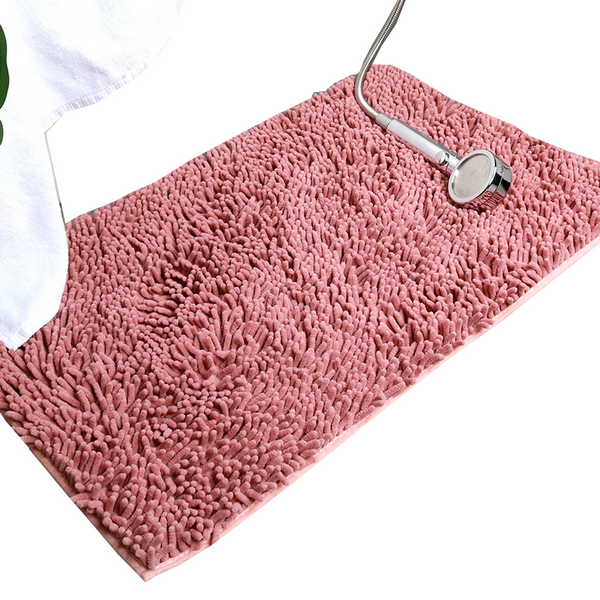 Soft Shaggy Chenille Solid Colour Non Slip Bath Mat Bath Mats Rugs & Toilet Covers