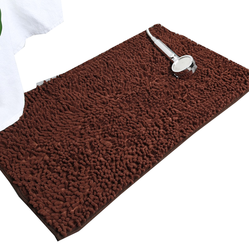 Soft Shaggy Chenille Solid Colour Non Slip Bath Mat Bath Mats Rugs & Toilet Covers