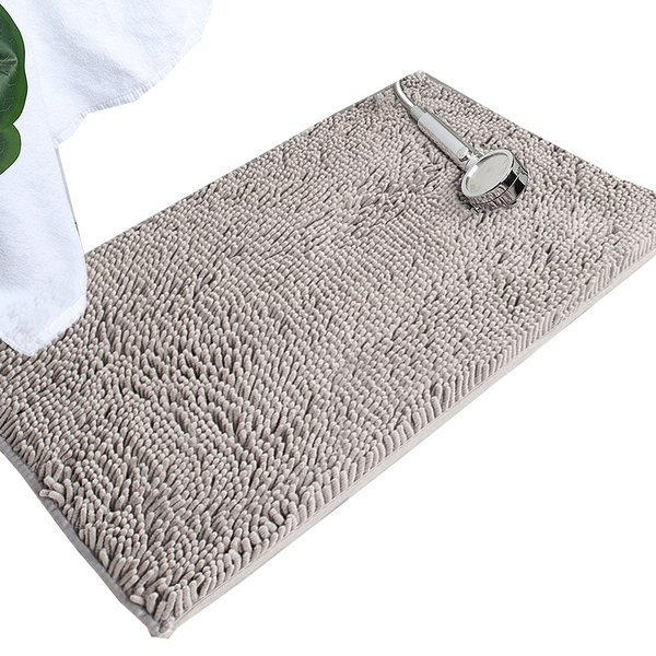 Soft Shaggy Chenille Solid Colour Non Slip Bath Mat Bath Mats Rugs & Toilet Covers