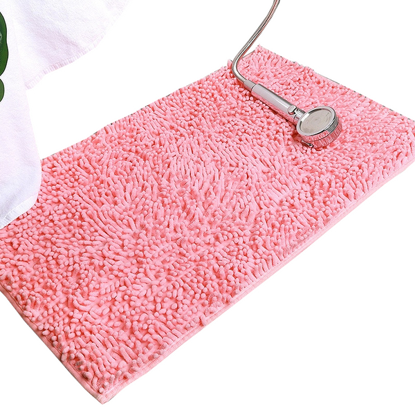 Soft Shaggy Chenille Solid Colour Non Slip Bath Mat Bath Mats Rugs & Toilet Covers