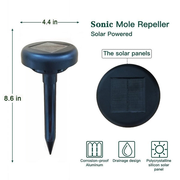 Solar Energy Power Mice Snakes Scares Away Repellent Black 2 Ultrasonic Pest Repellers