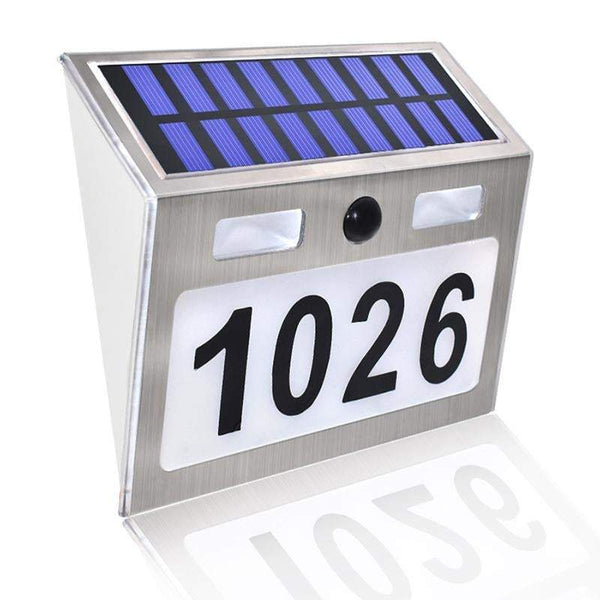 Outdoor Lighting Solar House Number Plaque With 200Lm Motion Sensor Landscape & Walkway Lights
