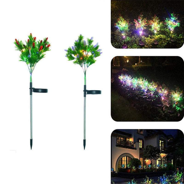 Garden Ground Lights Solar Led Landscape Christmas Pine Berry 15 Outdoor Lighting Accessories
