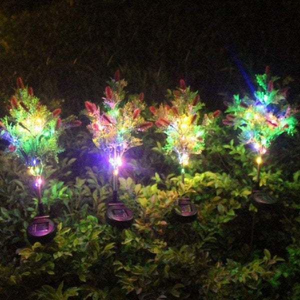 Garden Ground Lights Solar Led Landscape Christmas Pine Berry 15 Outdoor Lighting Accessories
