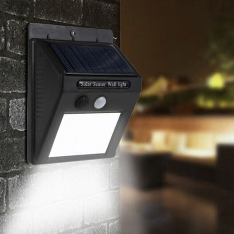 Solar Power 20 Led Pir Motion Sensor Wall Light Waterproof Outdoor Porch Yard Garden Security Lamp Black