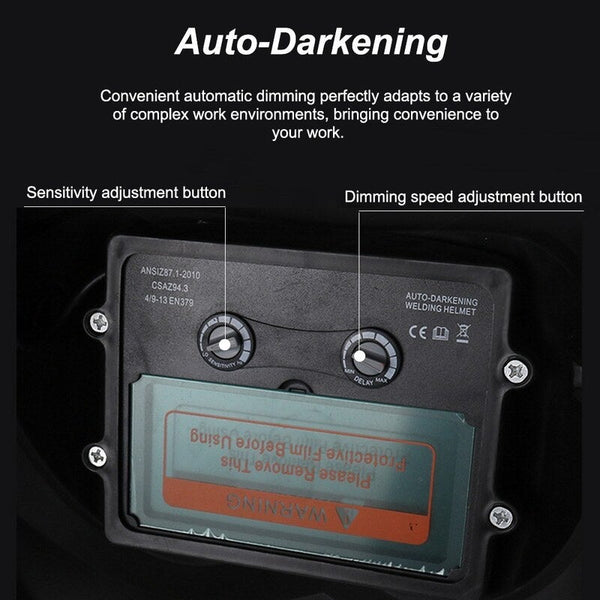 Solar Power Auto Darkening Welding Mask / Helmet Welder Cap Black Welding Helmets