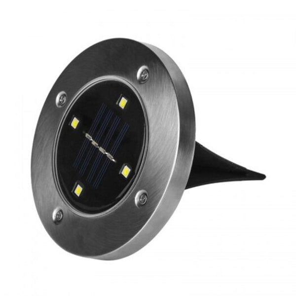 Solar Powered 4Led 8Led Light Outdoor Garden Stainless Steel Buried Lawn Lamp 1Pcs Landscape & Walkway Lights