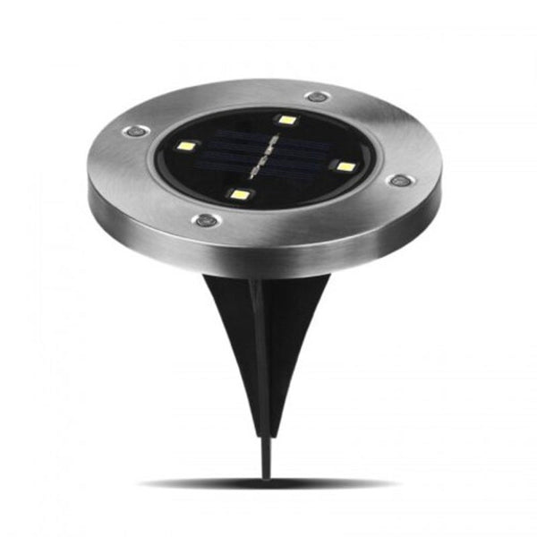 Solar Powered 4Led 8Led Light Outdoor Garden Stainless Steel Buried Lawn Lamp 1Pcs Landscape & Walkway Lights