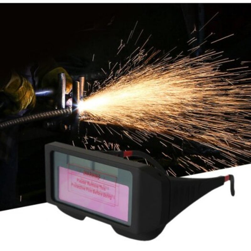Solar Powered Auto Darkening Welding Glasses Black Welding Goggles