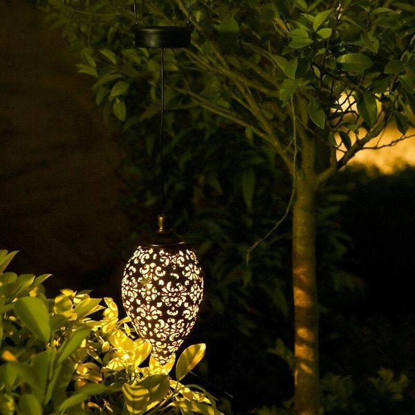 Lighting Solar Powered Energy Led Lantern Hanging Outdoor Lamp Olive Shape Design Sensitive Sensor Control For Patio Courtyard Balcony Porch Yard Outd