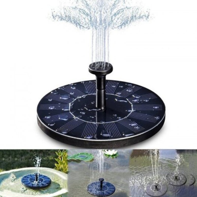 Solar Powered Floating Bath Fountain Pump Black Outdoor Fountains