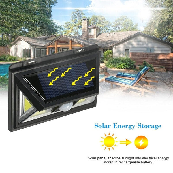 Solar Sensor Wall Lights Super Split 74Led Waterproof Powered Pir Motion Energy Saving Night For Garden Fence Patio Driveway
