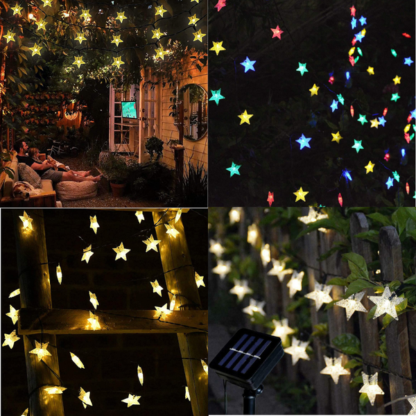 Solar Led Star Outdoor Garden Decorative String Lights
