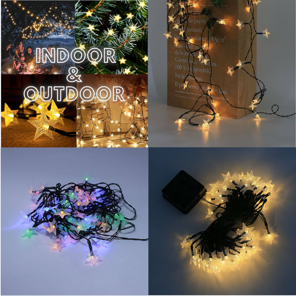 Solar Led Star Outdoor Garden Decorative String Lights