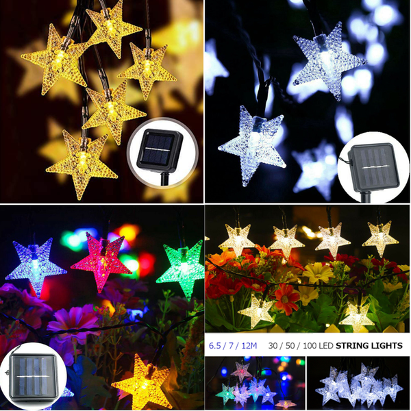Solar Led Star Outdoor Garden Decorative String Lights