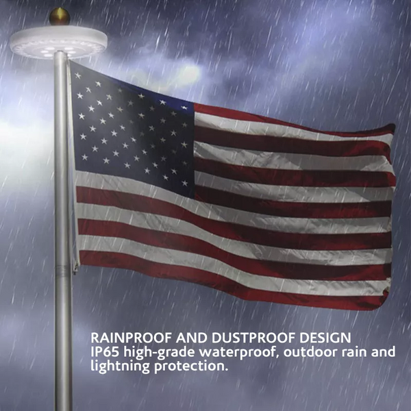 Solar Powered Light Outdoor 32 Led Flagpole Automatic Night Lamp Flag Pole