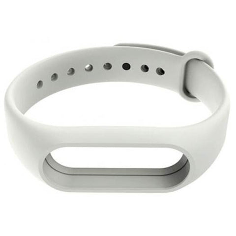 Solid Color Silicone Watch Band For Xiaomi Mi 2 White