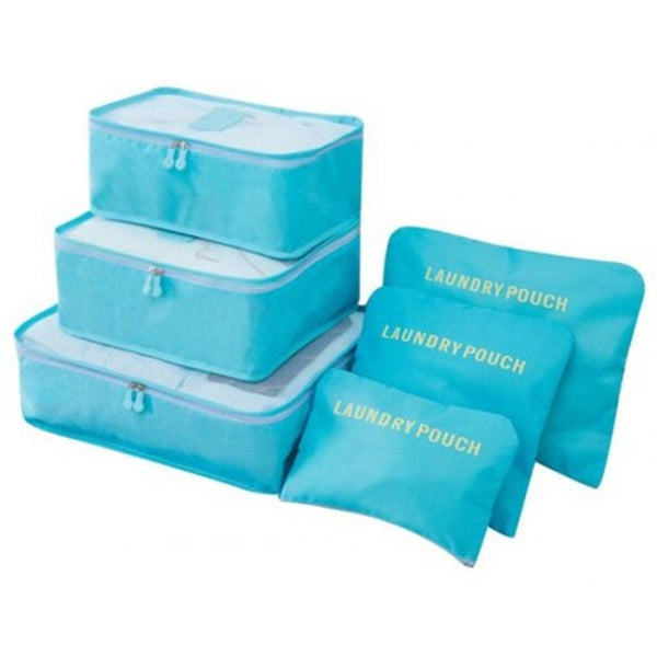 Solid Color Storage Bag For Cloth Packing 6Pcs Cadetblue