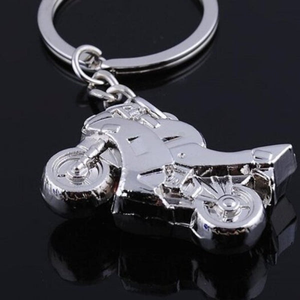Solid Motorcycle Keychain Silver Keyrings