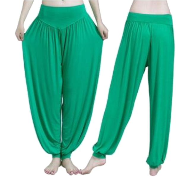 Solid Colour Cotton Soft Yoga Sports Dance Harem Pants For Women