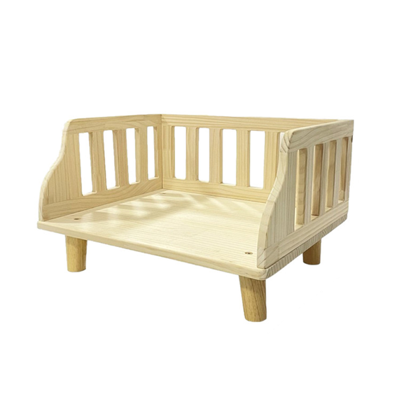 Ehc Solid Wood Pet Cat Dog Bed Puppy Home Supply M Sizes W/Pillows Pet Beds