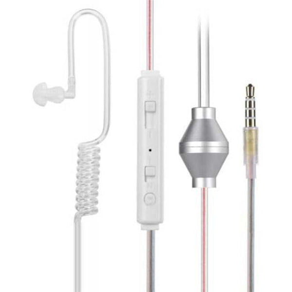 Sound Conduction Acoustic Air Tube Earphone With Mic Volume Control Transparent Headsets