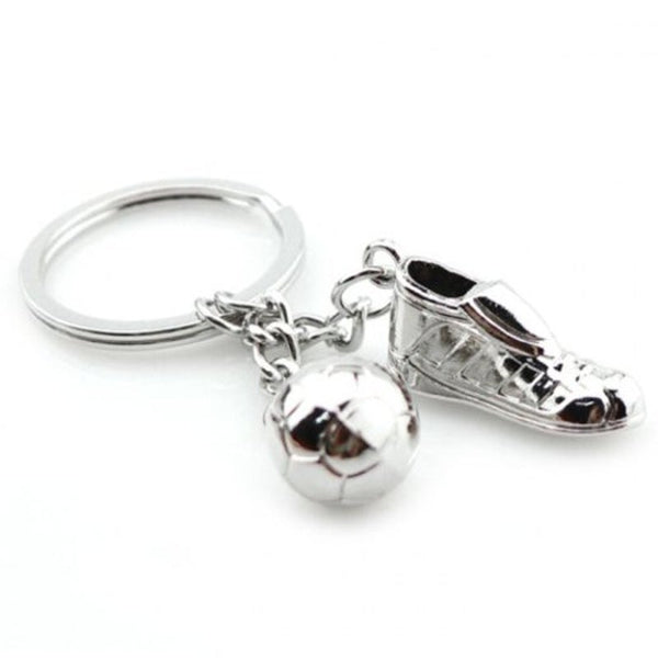 Souvenir Football Canvas Shoes Keychain Silver Keyrings