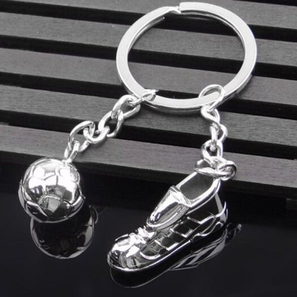 Souvenir Football Canvas Shoes Keychain Silver Keyrings