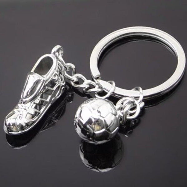 Souvenir Football Canvas Shoes Keychain Silver Keyrings