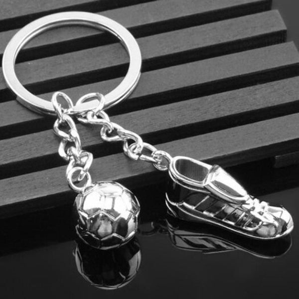 Souvenir Football Canvas Shoes Keychain Silver Keyrings