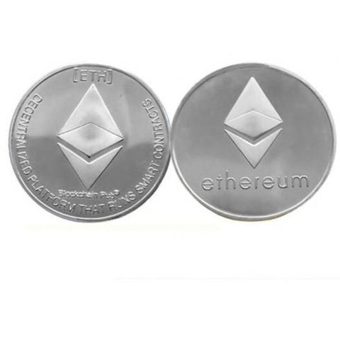 Souvenir Iron Ethereum Coin With Protective Case Silver