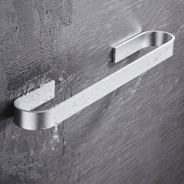 Space Aluminum Bathroom Towel Bar Free Of Punch Toilet Wall Hanging Slippers Leaching Rack Silver Color 25Cm