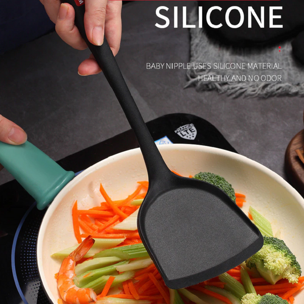 2Pcs Silicone Spatula Heat Insulation Kitchenware Non Stick Shovel Turner