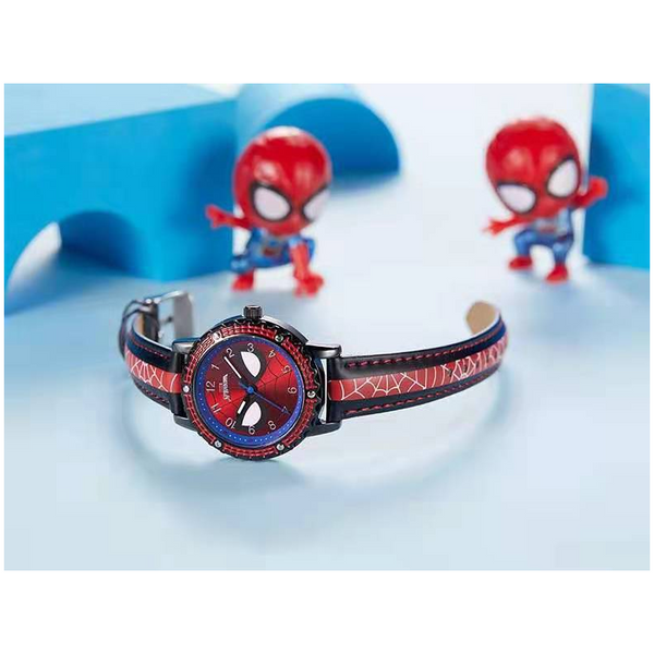 Creative Spiderman Watch Cartoon Character Quartz Luminous Pointer For Children