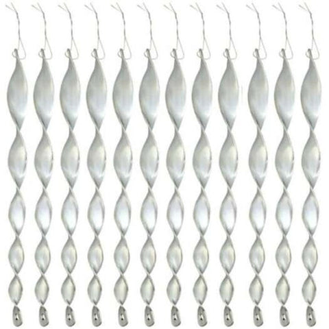 Spiral Reflective Guard Windproof Twist Wire Safe Bird Repellent Tool 12Pcs Silver Other Weed & Pest Control