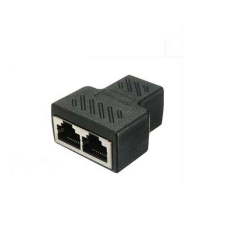 Splitter Connector Ethernet Cable Socket Adapter Black Ethernet Cables (Rj 45/8P8c)