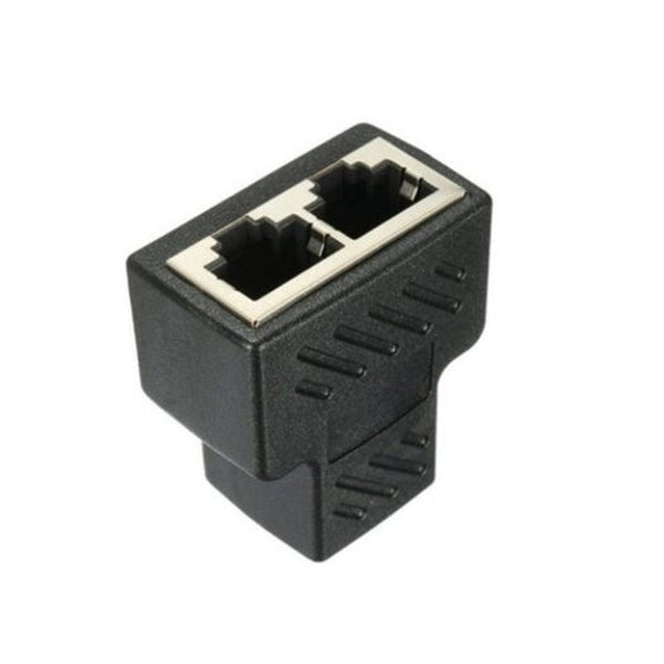 Splitter Connector Ethernet Cable Socket Adapter Black Ethernet Cables (Rj 45/8P8c)