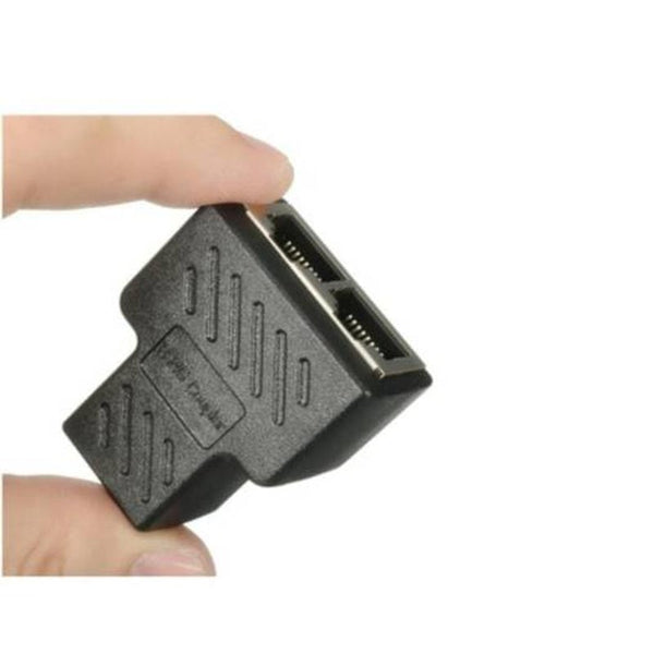 Splitter Connector Ethernet Cable Socket Adapter Black Ethernet Cables (Rj 45/8P8c)