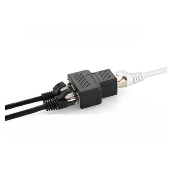 Splitter Connector Ethernet Cable Socket Adapter Black Ethernet Cables (Rj 45/8P8c)