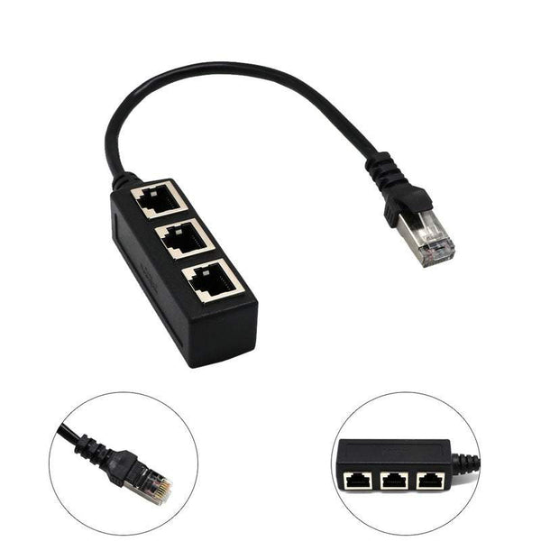 Networking Cables Adapters Splitter Ethernet Rj45 1 Male To 3 Female Port Lan Plug Gift Practical Splitters Couplers & Adapters